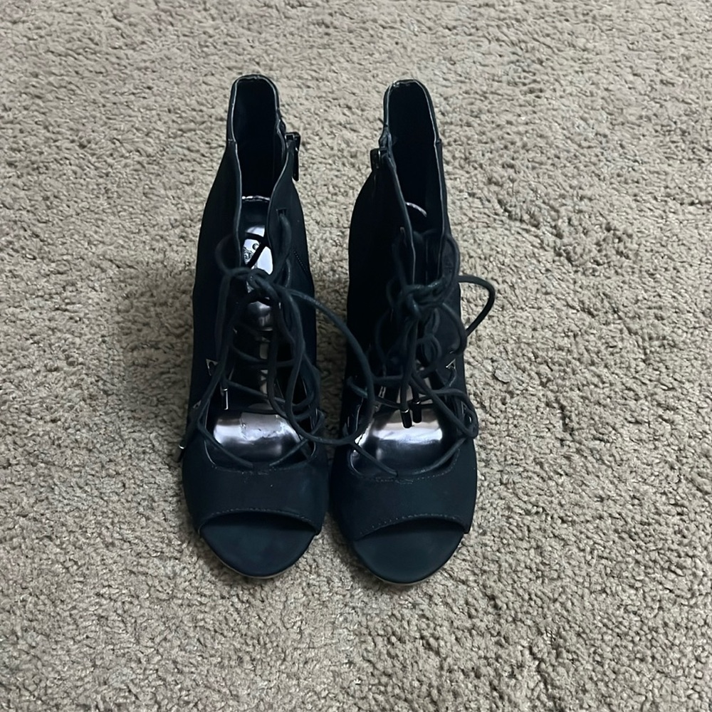 Peep Toe Block Heels